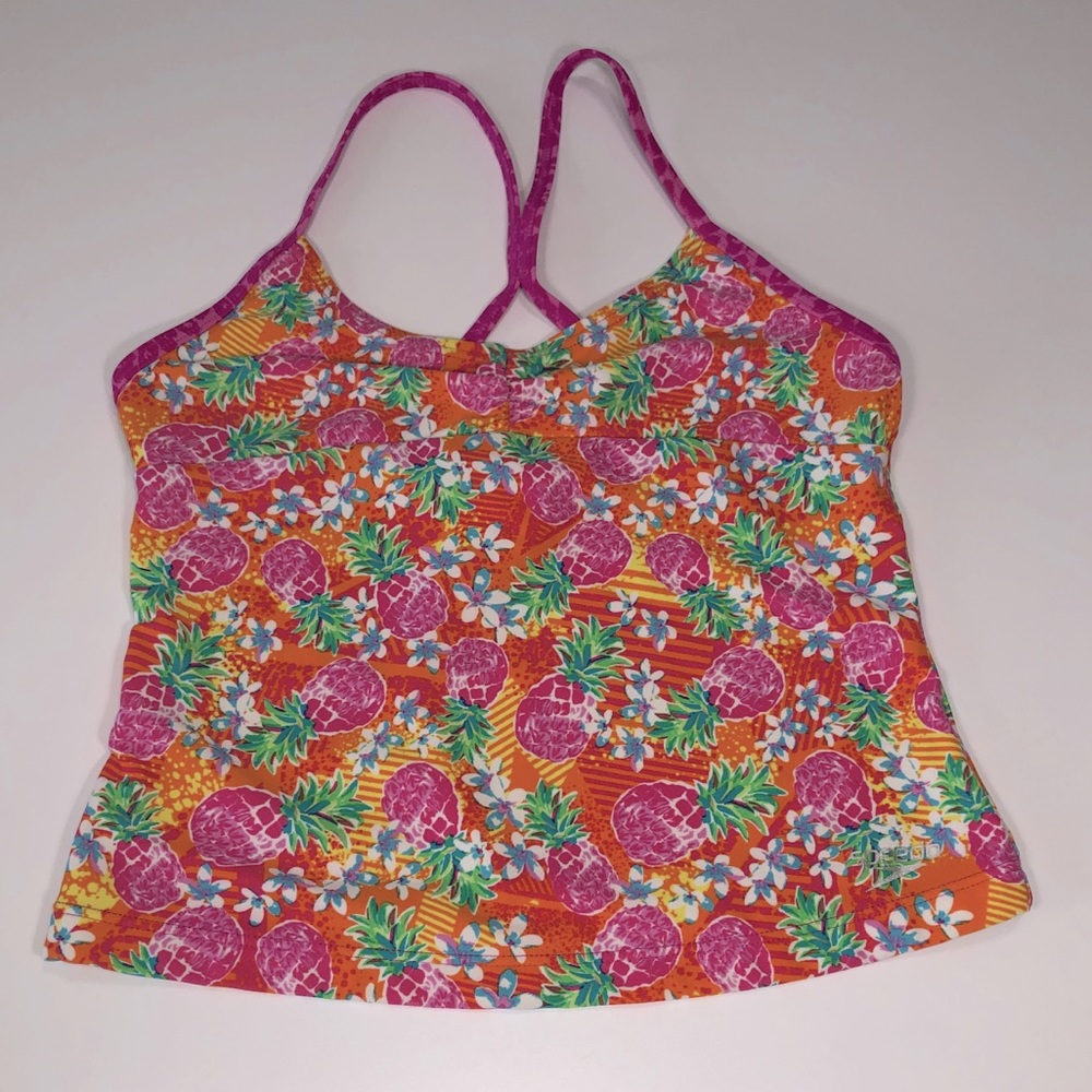 Speedo Girls Pineapple Floral Pattern Tankini